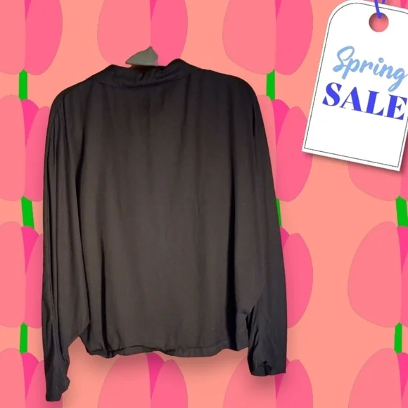 Mozart  BRAND long sleeved black Open Front Style Shirt batwing  Youdefineme - Picture 2 of 3